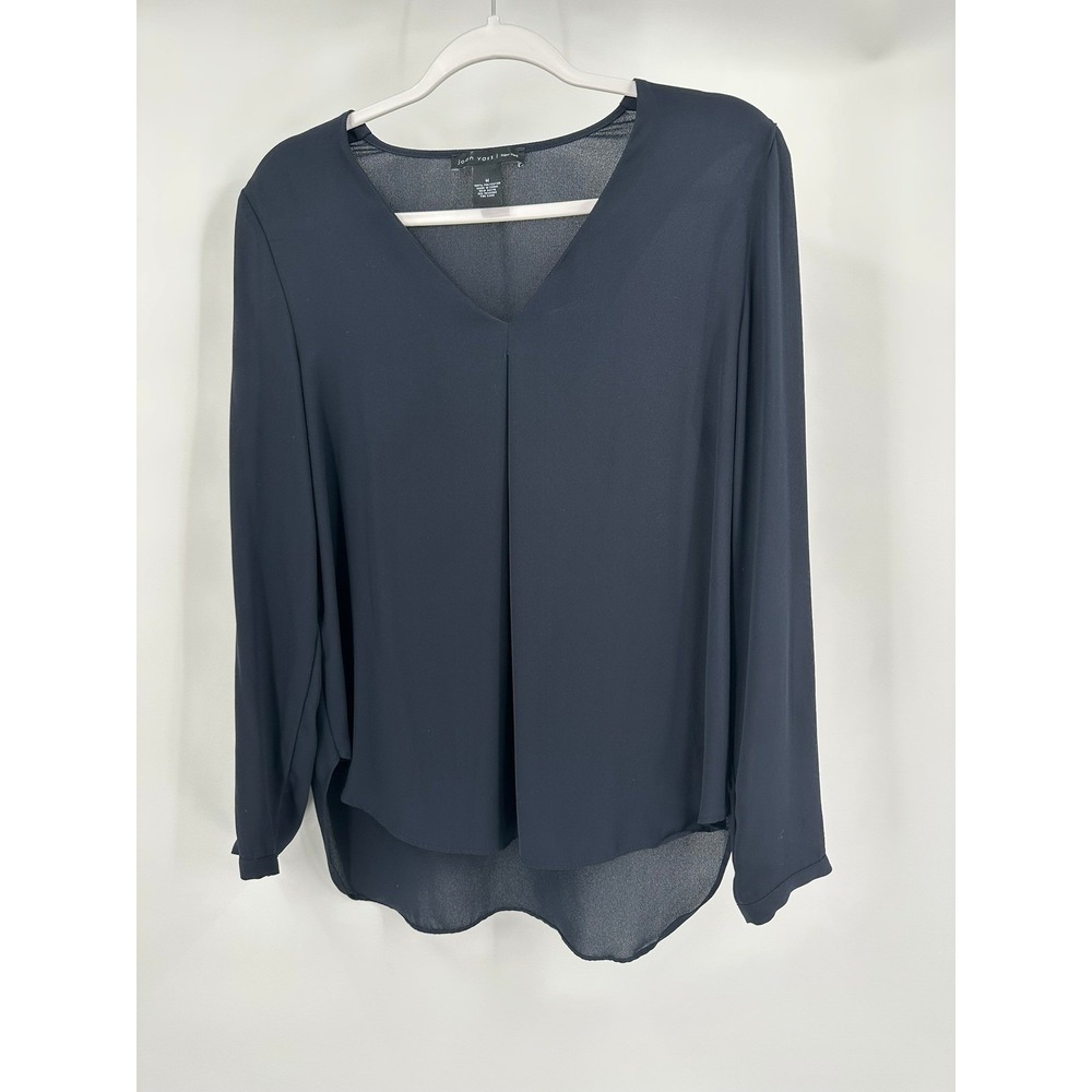 Joan Vass Womens Quiet Luxury Minimalist Top Size M Chiffon Professional Career